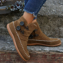 Cargar imagen en el visor de la galería, Stitched flat high-top short boots
