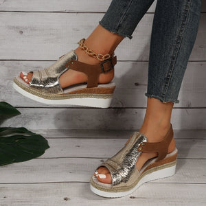 Women's fish mouth casual flat sandals