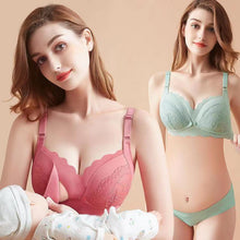 Cargar imagen en el visor de la galería, No Steel Ring Maternity Adjustable Lace Push Up Bra
