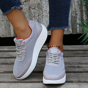 Autumn women's mesh thick-soled sports shoes