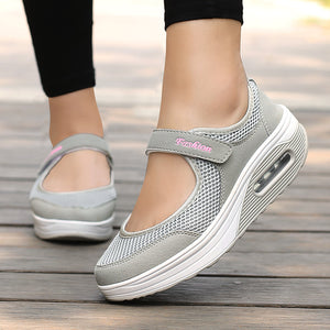 Women's Thick Sole Mesh Velcro Shoes