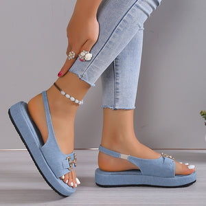 Women's Round Toe Open Toe Flat Sandals