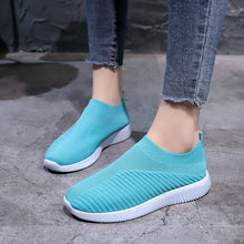 Load image into Gallery viewer, Round-toe fly-knit mesh flat women&#39;s shoes
