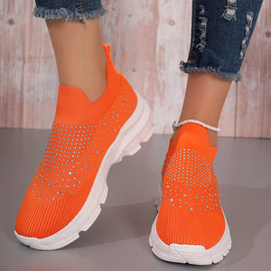 Women's Flyknit Mesh Rhinestone Casual Shoes