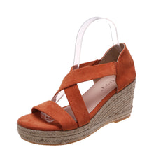 Cargar imagen en el visor de la galería, Women&#39;s Round Toe Wedge Strap Sandals
