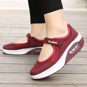 Women's Thick Sole Mesh Velcro Shoes