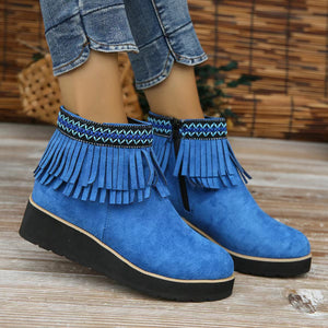 Womens Booties Casual Ankle Boots Work Women Side Zipper Faux Suede Winter Shoes