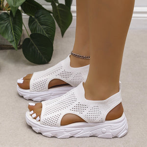 Women's Knitted Elastic Platform Casual Sandals