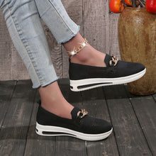 Load image into Gallery viewer, Metal buckle mesh breathable thick heel casual women&#39;s shoes
