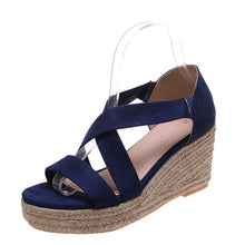 Cargar imagen en el visor de la galería, Women&#39;s Round Toe Wedge Strap Sandals
