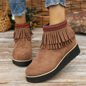 Womens Booties Casual Ankle Boots Work Women Side Zipper Faux Suede Winter Shoes