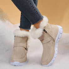 Cargar imagen en el visor de la galería, Plus Size Round Toe Flat Solid Color Buckle Fashion Boots
