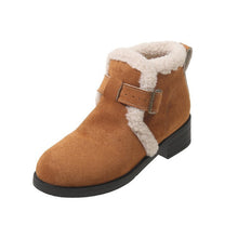 Cargar imagen en el visor de la galería, Women&#39;s Cuffed Martin Boots Winter Warm Belt Buckle Snow Boots
