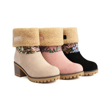 Cargar imagen en el visor de la galería, Women&#39;s warm thick sole high heel snow boots
