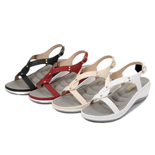 Cargar imagen en el visor de la galería, Women&#39;s Solid Round Toe Wedge Sandals
