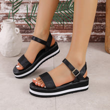 Cargar imagen en el visor de la galería, Women&#39;s Color Block Round Toe Buckle Sandals
