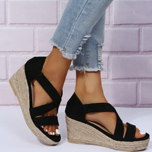 Cargar imagen en el visor de la galería, Women&#39;s Round Toe Wedge Strap Sandals
