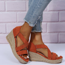 Cargar imagen en el visor de la galería, Women&#39;s Round Toe Wedge Strap Sandals
