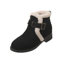 Cargar imagen en el visor de la galería, Women&#39;s Cuffed Martin Boots Winter Warm Belt Buckle Snow Boots
