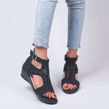 Load image into Gallery viewer, Women&#39;s Summer Hollow Wedge Buckle Comfortable Sandals
