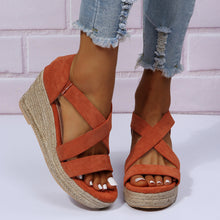 Cargar imagen en el visor de la galería, Women&#39;s Round Toe Wedge Strap Sandals
