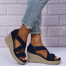 Cargar imagen en el visor de la galería, Women&#39;s Round Toe Wedge Strap Sandals
