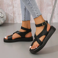 Cargar imagen en el visor de la galería, Slip-on Thick Sole Casual Wearing Ring Buckle Strap Women&#39;s Shoes
