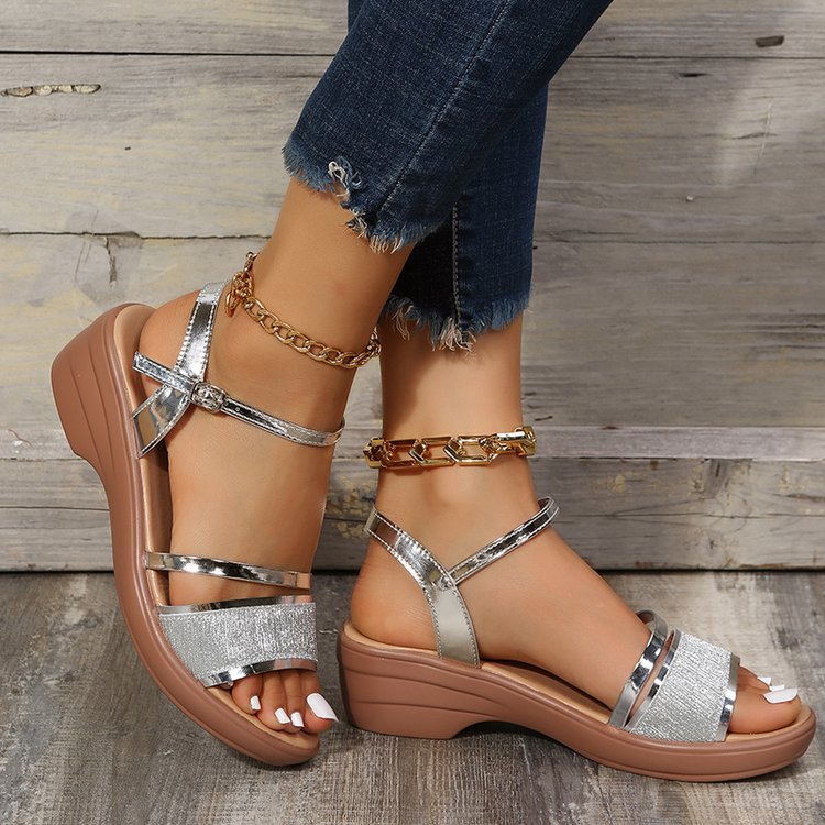 Women's summer new wedge fish mouth sandals