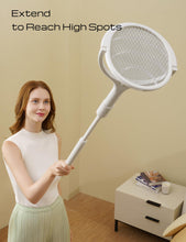 Load image into Gallery viewer, Rotating Head Rechargeable Fly Swatter with Telescopic Extensions
