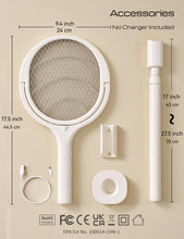 Load image into Gallery viewer, Rotating Head Rechargeable Fly Swatter with Telescopic Extensions
