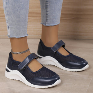 Women's Thick Sole Breathable Velcro Mesh Sneakers