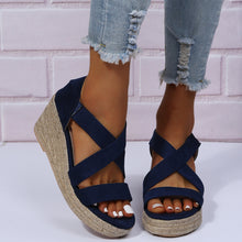 Cargar imagen en el visor de la galería, Women&#39;s Round Toe Wedge Strap Sandals
