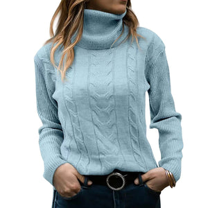 Women's Turtleneck Sweaters 2024 Fashion Long Sleeve Pullover