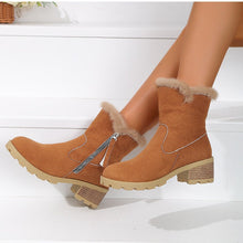 Cargar imagen en el visor de la galería, Women&#39;s Thick Heel Warm and Comfortable Martin Boots
