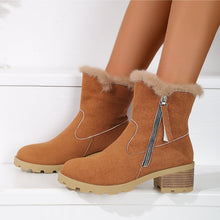 Cargar imagen en el visor de la galería, Women&#39;s Thick Heel Warm and Comfortable Martin Boots
