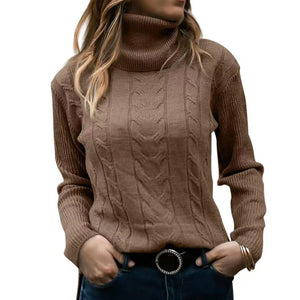 Women's Turtleneck Sweaters 2024 Fashion Long Sleeve Pullover