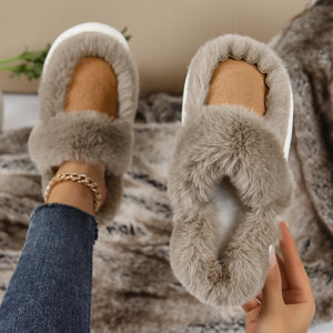 Women's Slippers Soft Plush Winter Warm Bedroom Shoes