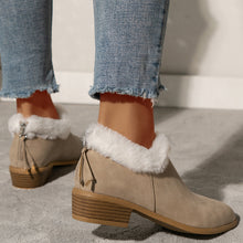 Cargar imagen en el visor de la galería, Winter Fashion Thick Heel Short Boots For Women With Plush Lining And Casual Rear Zipper Short Boots
