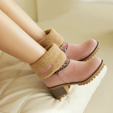 Cargar imagen en el visor de la galería, Women&#39;s warm thick sole high heel snow boots
