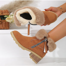 Cargar imagen en el visor de la galería, Women&#39;s Thick Heel Warm and Comfortable Martin Boots
