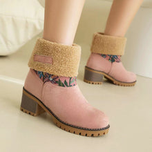 Cargar imagen en el visor de la galería, Women&#39;s warm thick sole high heel snow boots
