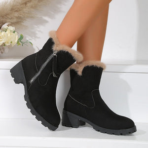 Women's Thick Heel Warm and Comfortable Martin Boots