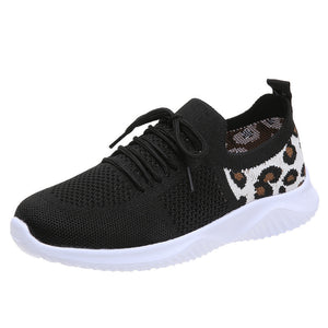 Ladies Round Toe Mesh Breathable Flat Sneakers