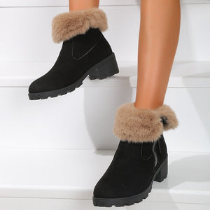 Women's Thick Heel Warm and Comfortable Martin Boots