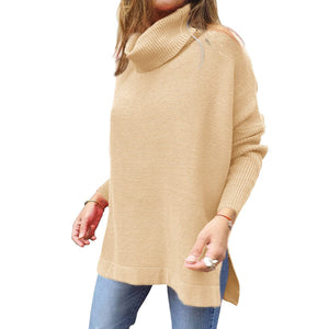 Soft Cotton Stand Collar Large Size Long Sleeve Tops Ladies Jumper Loose Tunic Casual T-Shirts