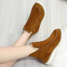 Cargar imagen en el visor de la galería, 2024 New Ladies Thick Sole Solid Color Overfoot Warm Short Boots
