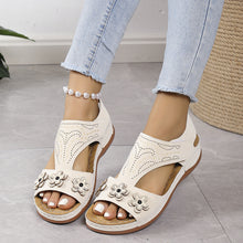 Cargar imagen en el visor de la galería, 2024 New Retro Casual Flower Wedge Women&#39;s Sandals
