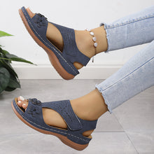 Cargar imagen en el visor de la galería, 2024 New Retro Casual Flower Wedge Women&#39;s Sandals
