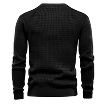 Cargar imagen en el visor de la galería, Mens Autumn And Winter Casual Loose Knitted Checkered Round Neck Hatless Versatile Long Sleeve Sweater
