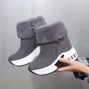 Short-calf suede warm and height-increasing cotton boots